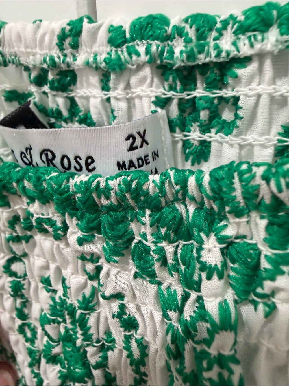 Green Embroidered Square-Neck Maxi Dress with Smocked Bodice and Flutter Sleeves - Picture 5 of 5